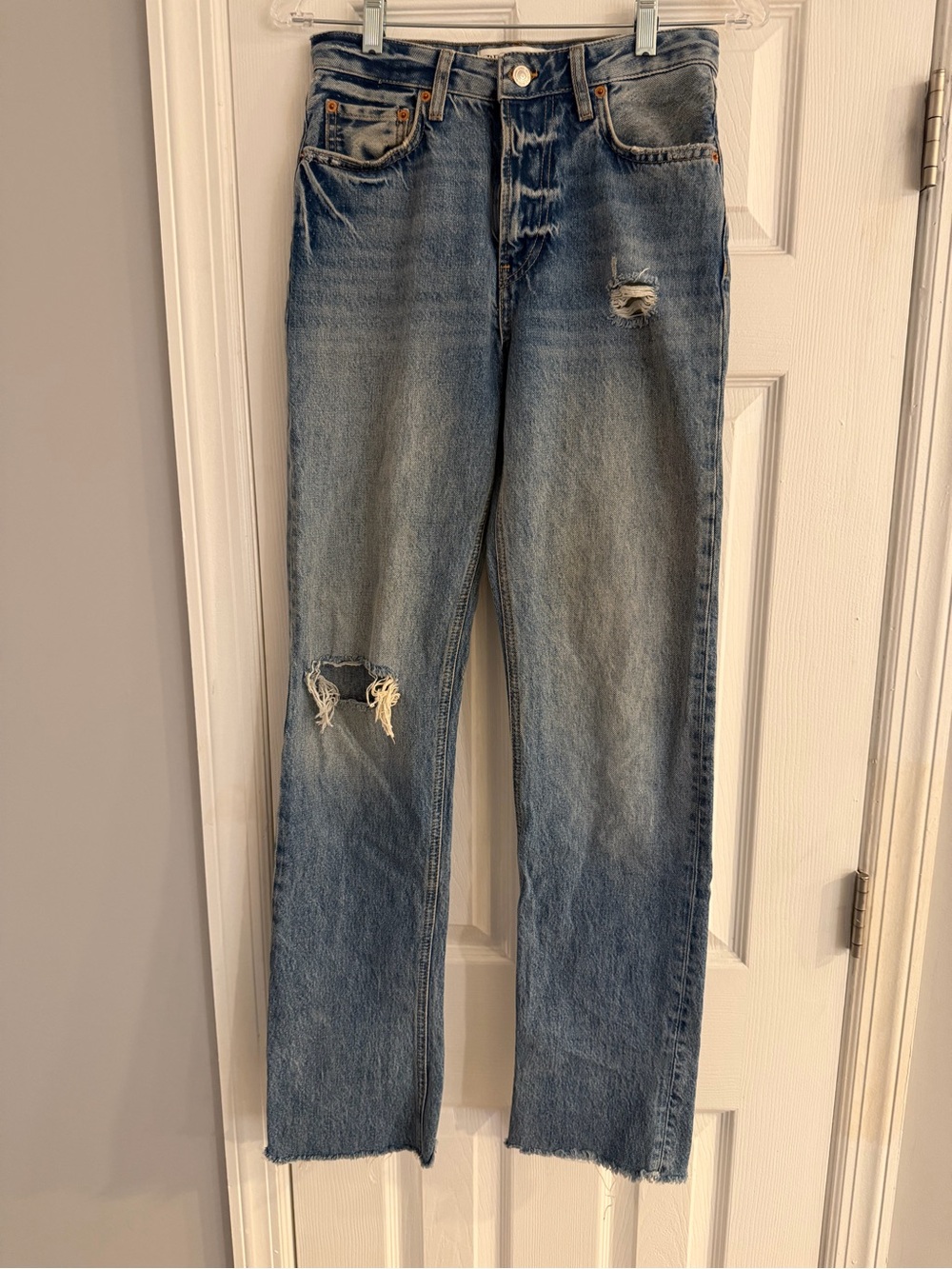 Zara Light Blue Straight Leg Jeans